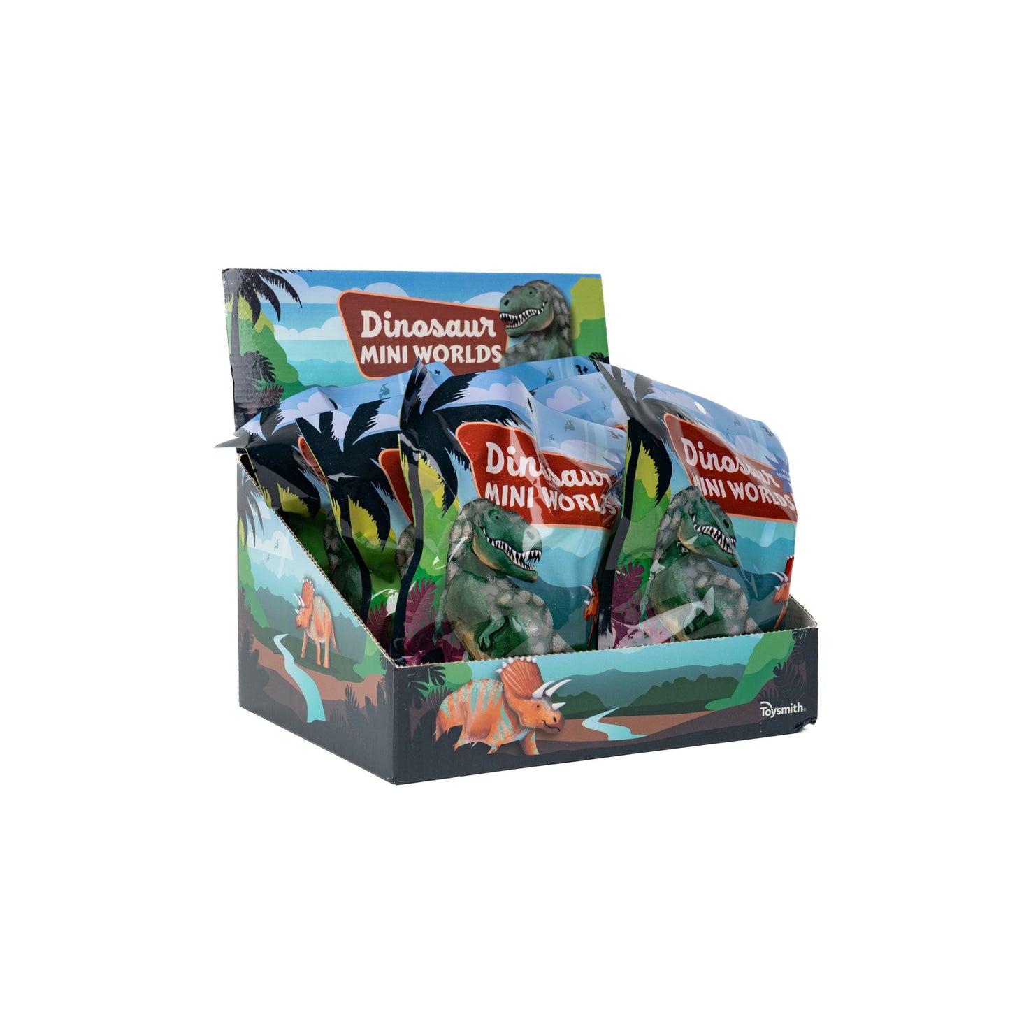 Toysmith Dinosaur Mini Worlds, Miniature Dino Figurine