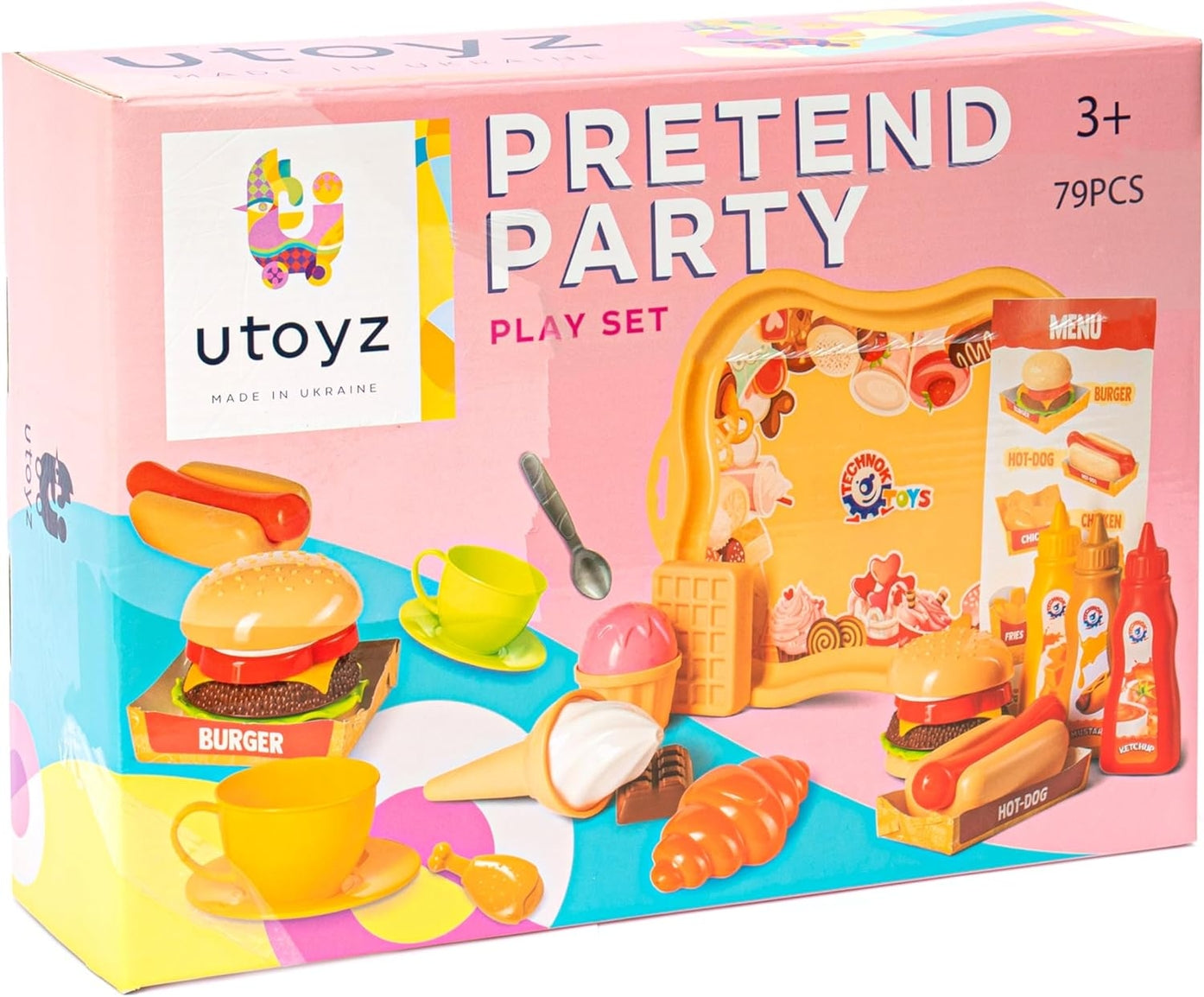 Technok 79-Piece Pretend Play Street Food Set