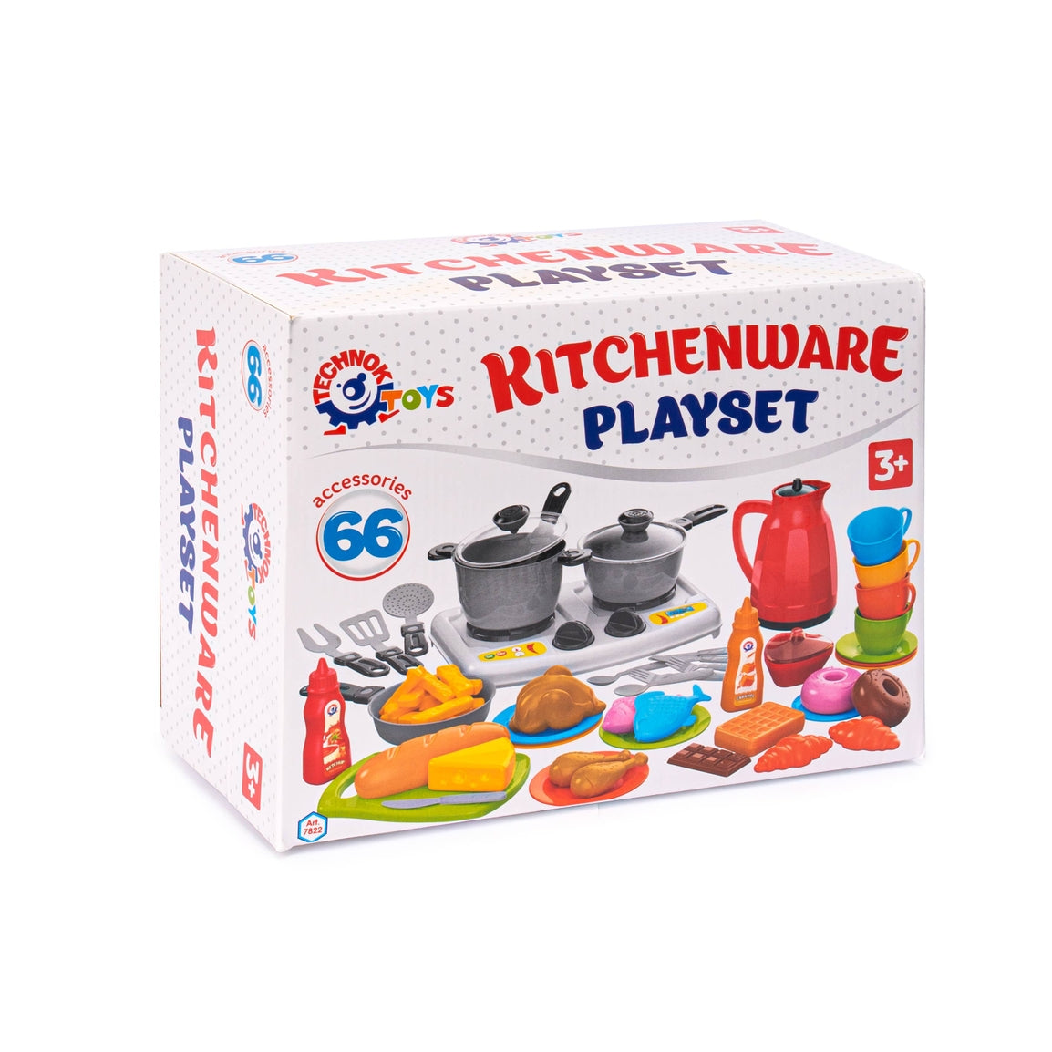 Technok 66-Piece Pretend Play Kitchenware Set