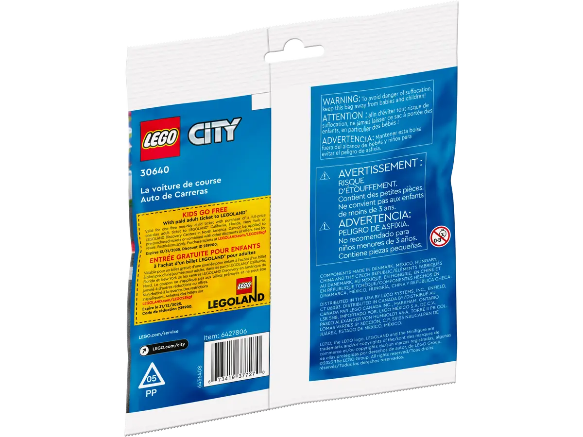 LEGO City Race Car 30640 Building Toy Set - 44 Pieces