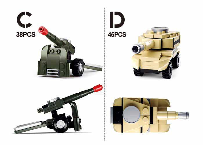 Sluban Military Vehicle Building Block Toy M38-B0596 - Assorted