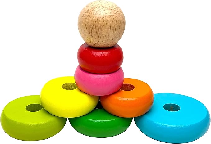 Wooden Rainbow Stacking Rings