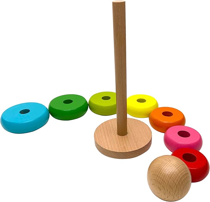 Wooden Rainbow Stacking Rings