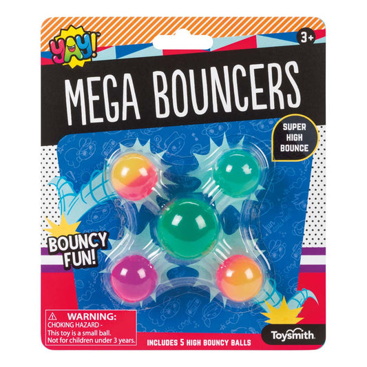 Toysmith YAY! Mega Bouncers Colorful Bouncing Balls Set - Multicolor 5 Piece Collection