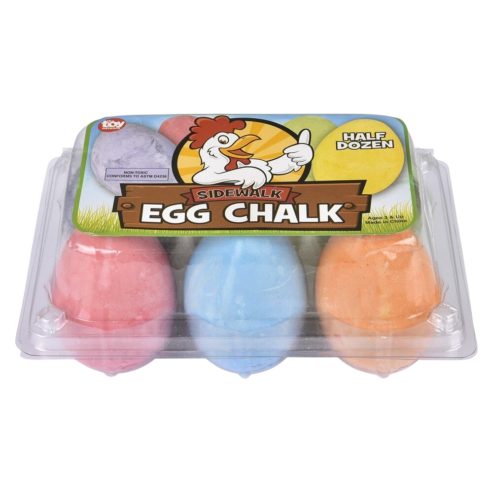 Egg Sidewalk Chalk Set - 6 Vibrant Colors