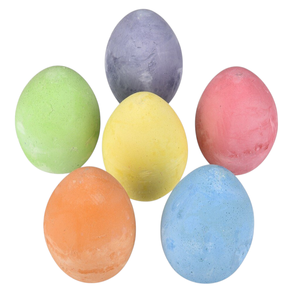 Egg Sidewalk Chalk Set - 6 Vibrant Colors