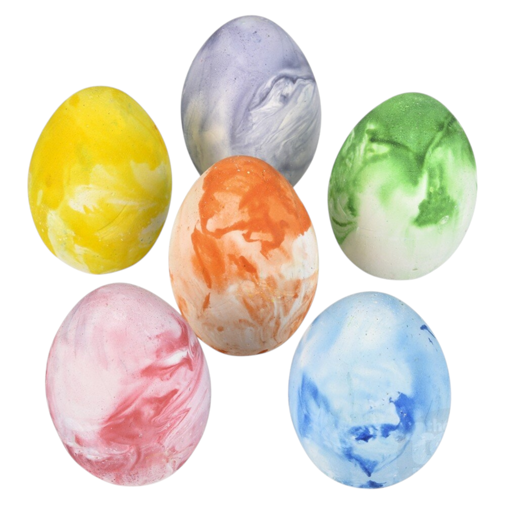 Marbleized Egg Sidewalk Chalk Set - 6 Vibrant Colors