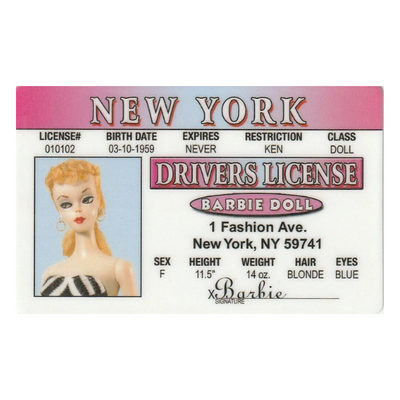 Barbie Doll ID Card