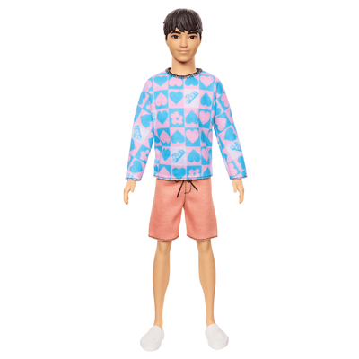 Barbie Fashionistas Ken Doll 219 - Slender Body in Heart Sweater