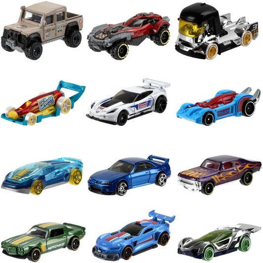 Collection of various toy cars on a white background
