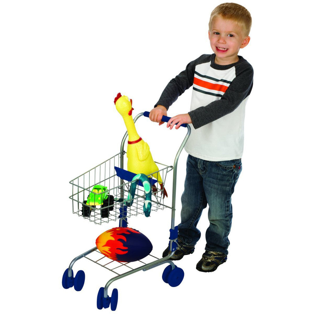 Toysmith Deluxe Metal Shopping Cart Pretend Play
