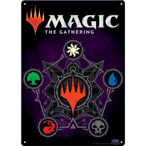 Magic The Gathering Mana Symbols 8.25" x 11.5" Metal Sign