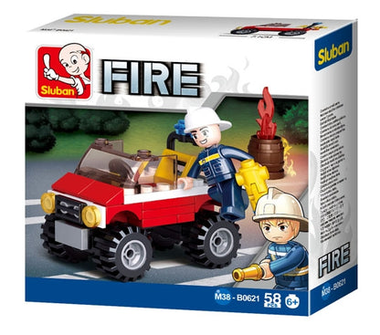 Sluban Fire Recuse Jeep Builder Building  Blocks Kit  (58 Pcs)
