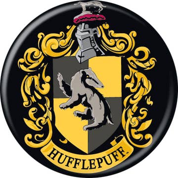 Harry Potter Hufflepuff Crest Pushback Button  Round 1.25-Round