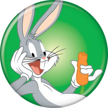 Looney Tunes Bugs Bunny  Pushback Button  Round 1.25-Inch