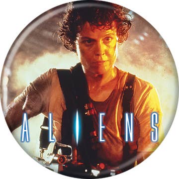 Alien Franchise Ripley Flame Thrower Pushback Button Round 1.25-Inch