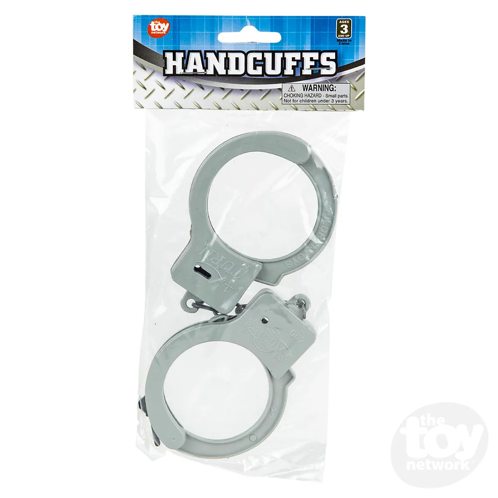Handcuffs Durable Plastic With A Key For Real Life Locking Action  - 11 Inch