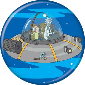 Rick And Morty In Space Cruiser Pushback Button 1.25" Round