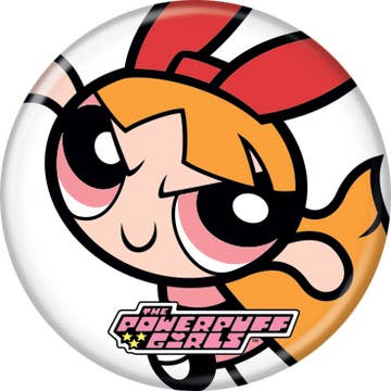 Powerpuff Girls Blossom Pushback Button 1.25" x 1.25" Round