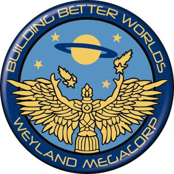 Alien Franchise Weyland  Megacorp Pushback Button Round 1.25-Inch