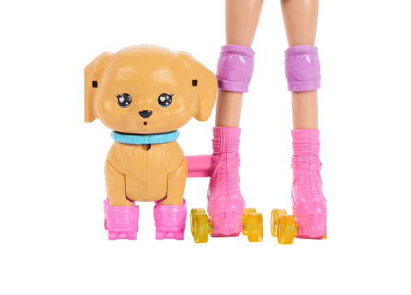 Barbie Skate And Run Pup Fashion Doll With Roller Skates And Puppy