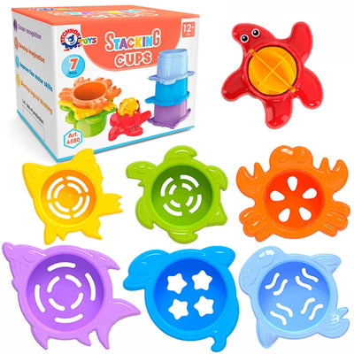 Stacking Cups Sea Animal Shapes 7 Piece Set