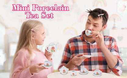 Flower Porcelain Tea Set 9 Piece