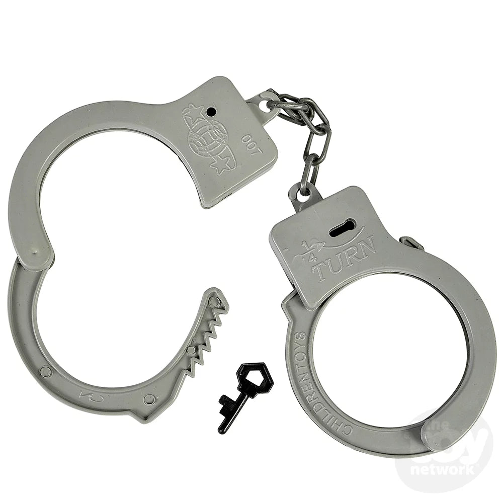 Handcuffs Durable Plastic With A Key For Real Life Locking Action  - 11 Inch
