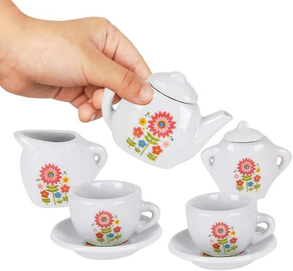 Flower Porcelain Tea Set 9 Piece