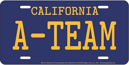 A Team Metal License Plate Decoration for Vehicle / Wall  Made in The USA  License Plate 12x6-Inch