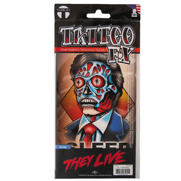 They Live Sleep Temporary Tattoo FX