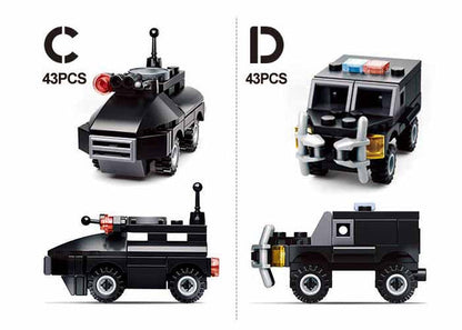 Sluban Police Builder Building  Blocks Kit Vehicle Assortment  4 styles (35-43 Pcs)