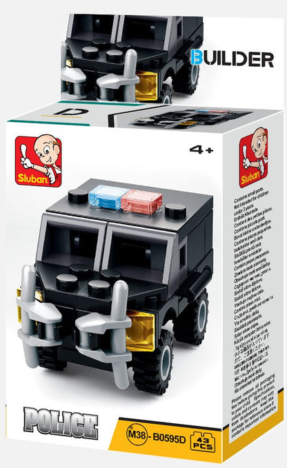 Sluban Police Builder Building  Blocks Kit Vehicle Assortment  4 styles (35-43 Pcs)