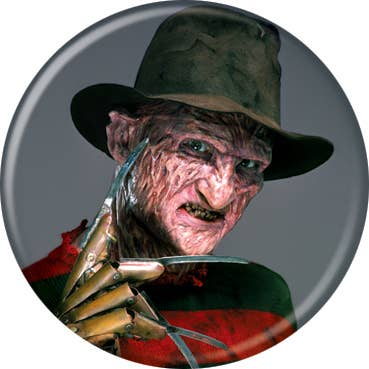 Freddy Kruger A Nightmare On Elm Street DarkGrey Pushback Button Round 1.25-Inch