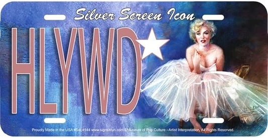 Marilyn Monroe Silver Screen Icon   Metal License Plate Decoration for Vehicle / Wall  Made in The USA  License Plate 12x6 -Inch