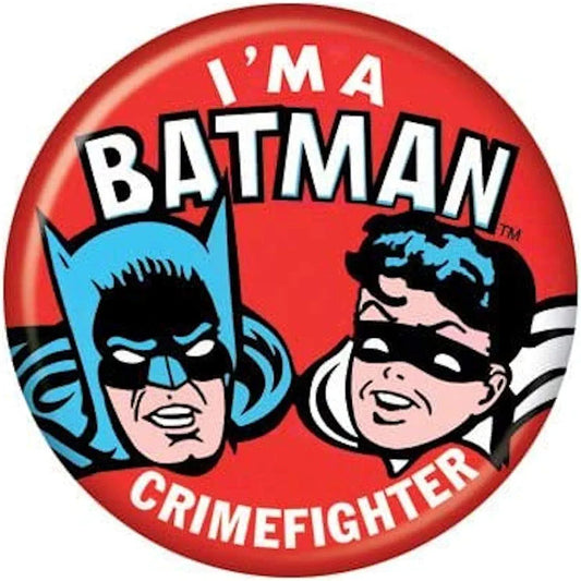 I'm A Batman Crimefighter   Pushback Button 1.25" x 1.25" Round