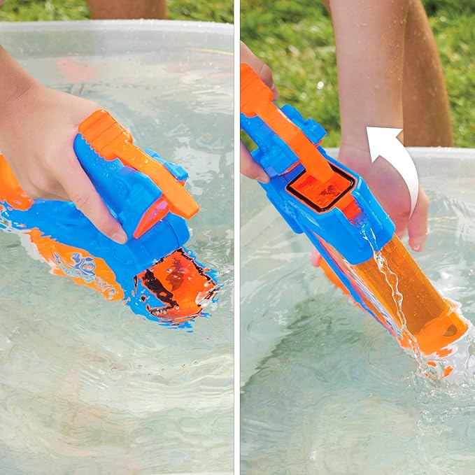 Nerf Super Soaker Flip Fill Water Blaster - 4 Spray Styles, Fast Fill, 30 Fluid Ounce