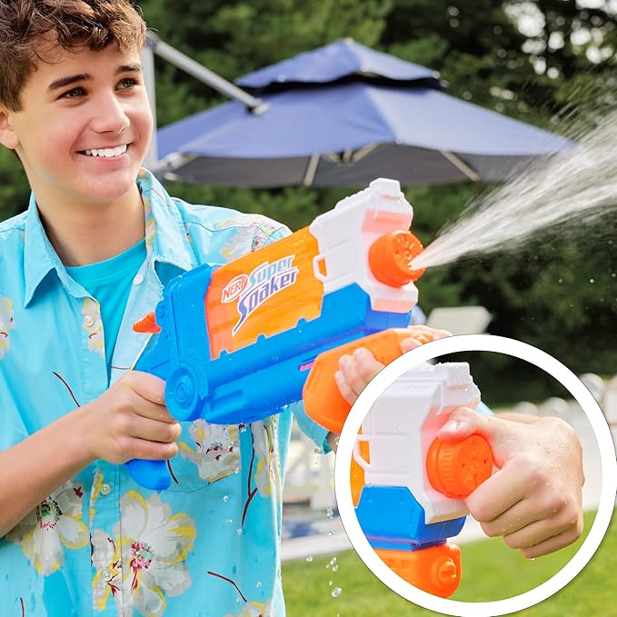 Nerf Super Soaker Flip Fill Water Blaster - 4 Spray Styles, Fast Fill, 30 Fluid Ounce