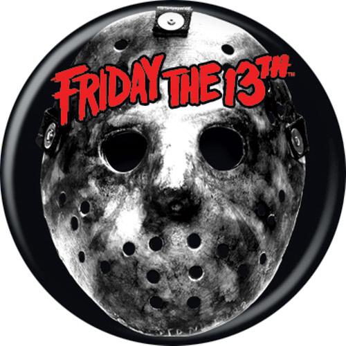 Friday the 13th Silver Mask Pushback Button Round 1.25-Inch