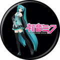 Hatsune Miku on Black 1.25 Inch Button