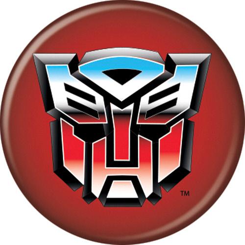 Transformers Autobot Shield Pushback Button 1.25" x 1.25" Round