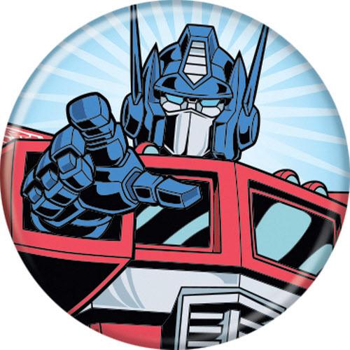Transformers Optimus Prime Pushback  Button 1.25" x 1.25" Round