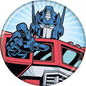 Transformers Optimus Prime Pushback  Button 1.25" x 1.25" Round