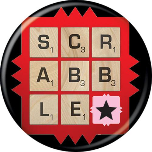 Scabble   Hasbro Gaming  Pushback Button 1.25" x 1.25" Round