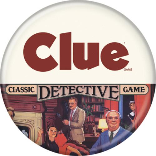 Clue Hasbro Gaming  Pushback Button Round 1.25-Inch