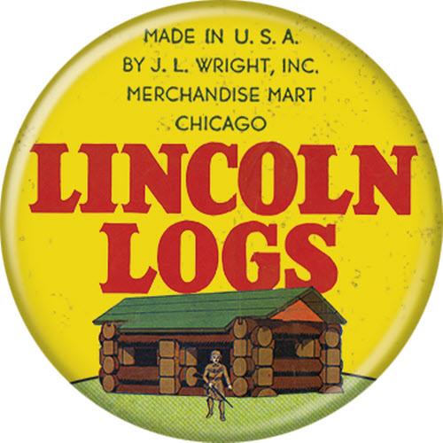 Lincoln Logs Hasbro Gaming  Pushback Button Round 1.25-Inch