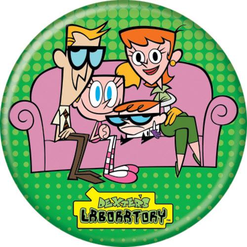 Dexter's Laboratory Family On Couch 1.25 Inch Button