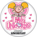 Dexter's Laboratory Dee Dee Love Unicorns 1.25 Inch Button