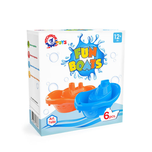 Technok Fun Boats Water Toys - 6 Piece Set (Perfect for the Pool, Beach, and Ocean)