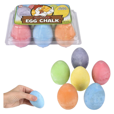Egg Sidewalk Chalk Set - 6 Vibrant Colors